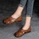 Women's Handmade Leather Retro Weaving Round Toe Summer Flat Sandals Women's Handmade Leather Retro Weaving Round Toe Summer Flat Sandals