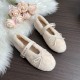 Faux-Fur Loafers Mary Jane Bowknot Inner Height Increase Women's Shoes for Winter Faux-Fur Loafers Mary Jane Bowknot Inner Height Increase Women's Shoes for Winter