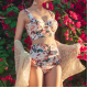 Women Summer Camisole Printing Swimsuit Push-Up Bikini Set Beachwear Women Summer Camisole Printing Swimsuit Push-Up Bikini Set Beachwear