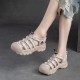 Women's Leather Hollow Out Platform Casual Sandals Women's Leather Hollow Out Platform Casual Sandals