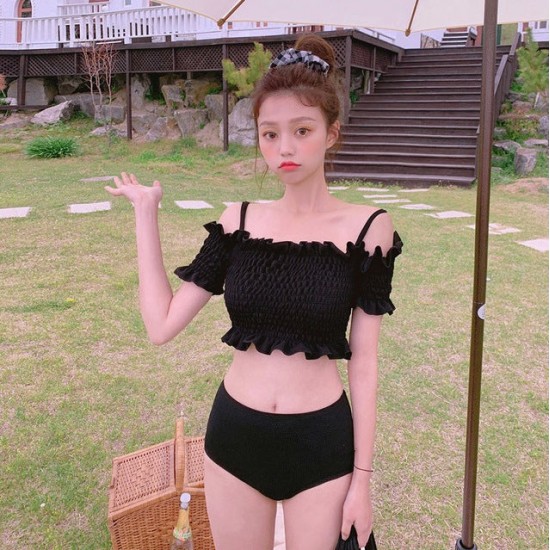 Two Piece Swimsuit student Off Shoulder Swimwear Two Piece Swimsuit student Off Shoulder Swimwear