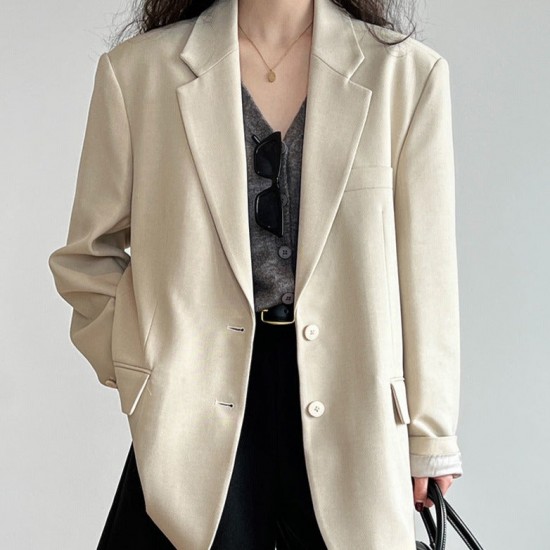 Spring Casual Solid Oversized Blazer Spring Casual Solid Oversized Blazer