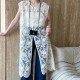 Embroidered Jacquard Cutout Mid-length Sleeveless Dress Embroidered Jacquard Cutout Mid-length Sleeveless Dress
