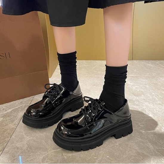 Chunky Lace-Up Loafers Wide Feet Fat Foot Women's Shoes Chunky Lace-Up Loafers Wide Feet Fat Foot Women's Shoes