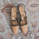 Elegant Retro Colorblocking Closed Toe Slingback Sandals Women's Elegant Retro Colorblocking Closed Toe Slingback Sandals Women's