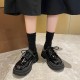 Chunky Lace-Up Loafers Wide Feet Fat Foot Women's Shoes Chunky Lace-Up Loafers Wide Feet Fat Foot Women's Shoes