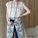 Embroidered Jacquard Cutout Mid-length Sleeveless Dress Embroidered Jacquard Cutout Mid-length Sleeveless Dress