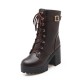 Women Platform Chunky High Heel PU Martin Boots Women Platform Chunky High Heel PU Martin Boots