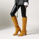 Women's Metallic Faux Leather Knee-High Pointed-Toe Boots Women's Metallic Faux Leather Knee-High Pointed-Toe Boots