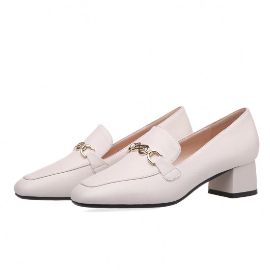 Metal Chunky Low-heel Loafers Shoes for Women Metal Chunky Low-heel Loafers Shoes for Women