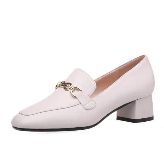 Metal Chunky Low-heel Loafers Shoes for Women Metal Chunky Low-heel Loafers Shoes for Women