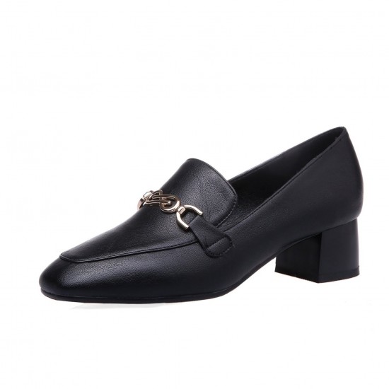 Metal Chunky Low-heel Loafers Shoes for Women Metal Chunky Low-heel Loafers Shoes for Women