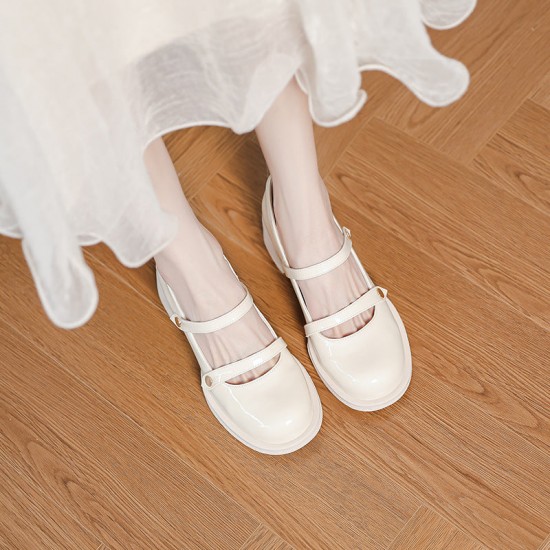 Women's Patent Leather Low Chunky Block Heel Buckle Strap Mary Jane Pumps Women's Patent Leather Low Chunky Block Heel Buckle Strap Mary Jane Pumps