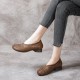 Chunky Heel Soft Cowhide Woven Leather Shoes Women Chunky Heel Soft Cowhide Woven Leather Shoes Women