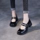 Double Buckle Leather Square Heel Mary Jane Women's Shoes Double Buckle Leather Square Heel Mary Jane Women's Shoes