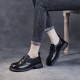 Retro Handmade Genuine Leather Women's Lace-up Loafers Retro Handmade Genuine Leather Women's Lace-up Loafers