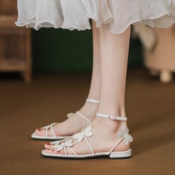 Women Summer Wedding Three-dimensional Bow Decoration Romantic Style Sandals