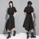 Ink Print Patchwork Irregular Mid-Length A-Line Skirt Ink Print Patchwork Irregular Mid-Length A-Line Skirt
