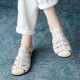 Women's Casual Closed Toe Velcro Flat Leather Sandals Women's Casual Closed Toe Velcro Flat Leather Sandals