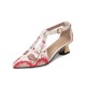 Women's T-strap Retro Pointed Toe Genuine Leather Embroidery Sandal Pumps Women's T-strap Retro Pointed Toe Genuine Leather Embroidery Sandal Pumps