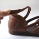 Women's Leather Hand-Woven Velcro Flat Sandals Women's Leather Hand-Woven Velcro Flat Sandals