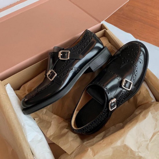 Womens Leather Double Monk Strap Shoes Womens Leather Double Monk Strap Shoes