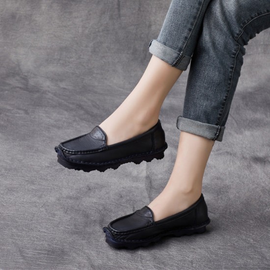 Loafers Shoes for Women Comfortable Soft Soled Leather Handmade Loafers Shoes for Women Comfortable Soft Soled Leather Handmade
