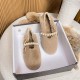 Faux-Fur Loafers Pearl Decoration Mary Jane Bowknot Women's Shoes for Winter Faux-Fur Loafers Pearl Decoration Mary Jane Bowknot Women's Shoes for Winter