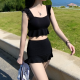 Swimwear Ruffles Solid Backless Korean Style Students High Waist Swimsuit Swimwear Ruffles Solid Backless Korean Style Students High Waist Swimsuit