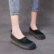 Handmade Colorblocking Cowhide Mori Style Loafers Flat Women's Shoes Handmade Colorblocking Cowhide Mori Style Loafers Flat Women's Shoes