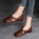 Women's Handmade Leather Retro Weaving Round Toe Summer Flat Sandals Women's Handmade Leather Retro Weaving Round Toe Summer Flat Sandals
