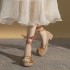 Delicate Romantic Flower Strap Women's Low Heel Mary Jane Shoes
