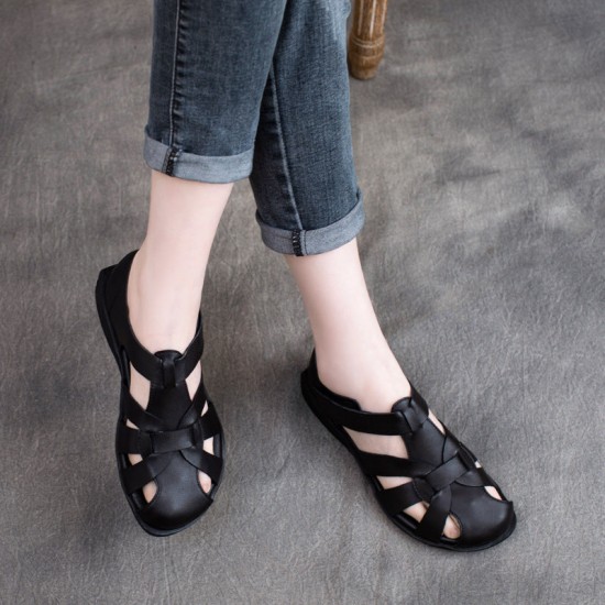 Women's Handmade Leather Comfortable Closed Toe Sandals Fisherman Shoes Women's Handmade Leather Comfortable Closed Toe Sandals Fisherman Shoes