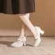Plush Rhinestone Buckle Women's Chunky High Heels Plush Rhinestone Buckle Women's Chunky High Heels