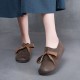 Vintage Handmade Leather Soft Flats Round Toe Slip-On Footwear Vintage Handmade Leather Soft Flats Round Toe Slip-On Footwear