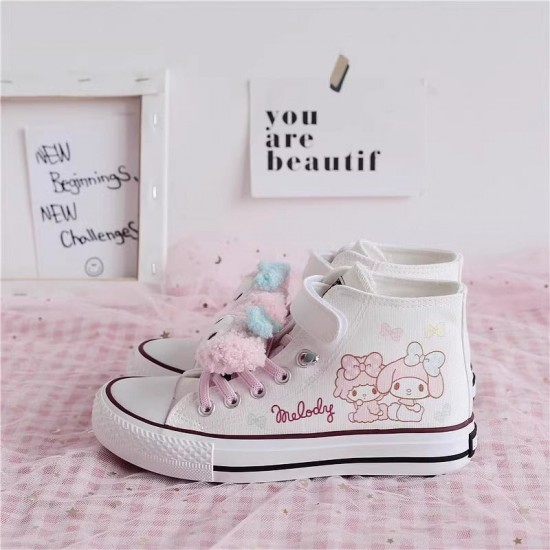 Kids Cartoon Pattern Velcro High Top Canvas Kawaii Girls Shoes Kids Cartoon Pattern Velcro High Top Canvas Kawaii Girls Shoes