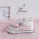 Kids Cartoon Pattern Velcro High Top Canvas Kawaii Girls Shoes Kids Cartoon Pattern Velcro High Top Canvas Kawaii Girls Shoes