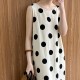 Linen Backless Drawstring Polka Dot Dress Sleeveless Long Dress Linen Backless Drawstring Polka Dot Dress Sleeveless Long Dress