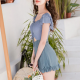 Sweet Square Collar Flouncing One-Piece Swimwear Sweet Square Collar Flouncing One-Piece Swimwear