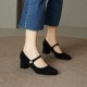 Womens French Retro Mary Jane Leather Pearl Buckle Dress Shoes Womens French Retro Mary Jane Leather Pearl Buckle Dress Shoes
