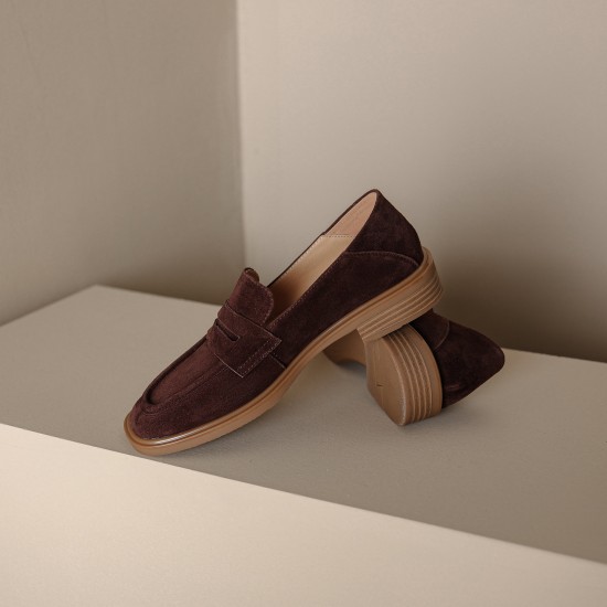 Handmade Classic Suede Leather Loafers Flats Women's Shoes Handmade Classic Suede Leather Loafers Flats Women's Shoes