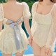 White One Piece Swimsuit Kawaii Swimsuit Dress for Women White One Piece Swimsuit Kawaii Swimsuit Dress for Women
