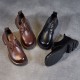 Retro Handmade Genuine Leather Women's Lace-up Loafers Retro Handmade Genuine Leather Women's Lace-up Loafers