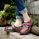 Leather Colorful Flower Patchwork Flat Vintage Boho Brogues Women's Shoes Leather Colorful Flower Patchwork Flat Vintage Boho Brogues Women's Shoes