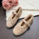 Faux-Fur Loafers Mary Jane Bowknot Inner Height Increase Women's Shoes for Winter Faux-Fur Loafers Mary Jane Bowknot Inner Height Increase Women's Shoes for Winter