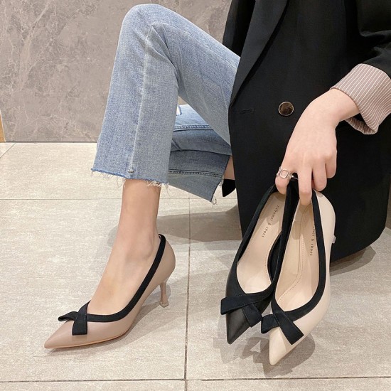 Womens Elegant Pump Pointy Toe Kitten Mid Heels Womens Elegant Pump Pointy Toe Kitten Mid Heels