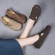 Women Retro Flat Buckle Slip On Shoes Women Retro Flat Buckle Slip On Shoes
