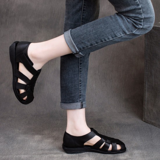 Women's Handmade Leather Comfortable Closed Toe Sandals Fisherman Shoes Women's Handmade Leather Comfortable Closed Toe Sandals Fisherman Shoes