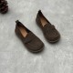 Retro Genuine Leather Flats Loafers Handmade Slip-on Women's Shoes Retro Genuine Leather Flats Loafers Handmade Slip-on Women's Shoes