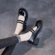 Double Buckle Leather Square Heel Mary Jane Women's Shoes Double Buckle Leather Square Heel Mary Jane Women's Shoes